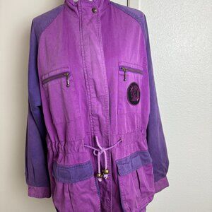 Vintage Cavalier Purple Parka Anorak Jacket  Horse Size XL - XXL